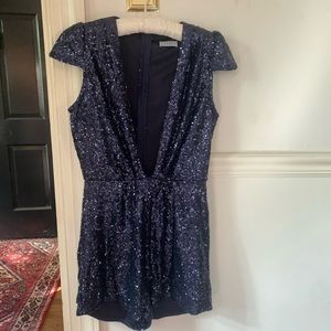 Navy Blue Sequin Romper